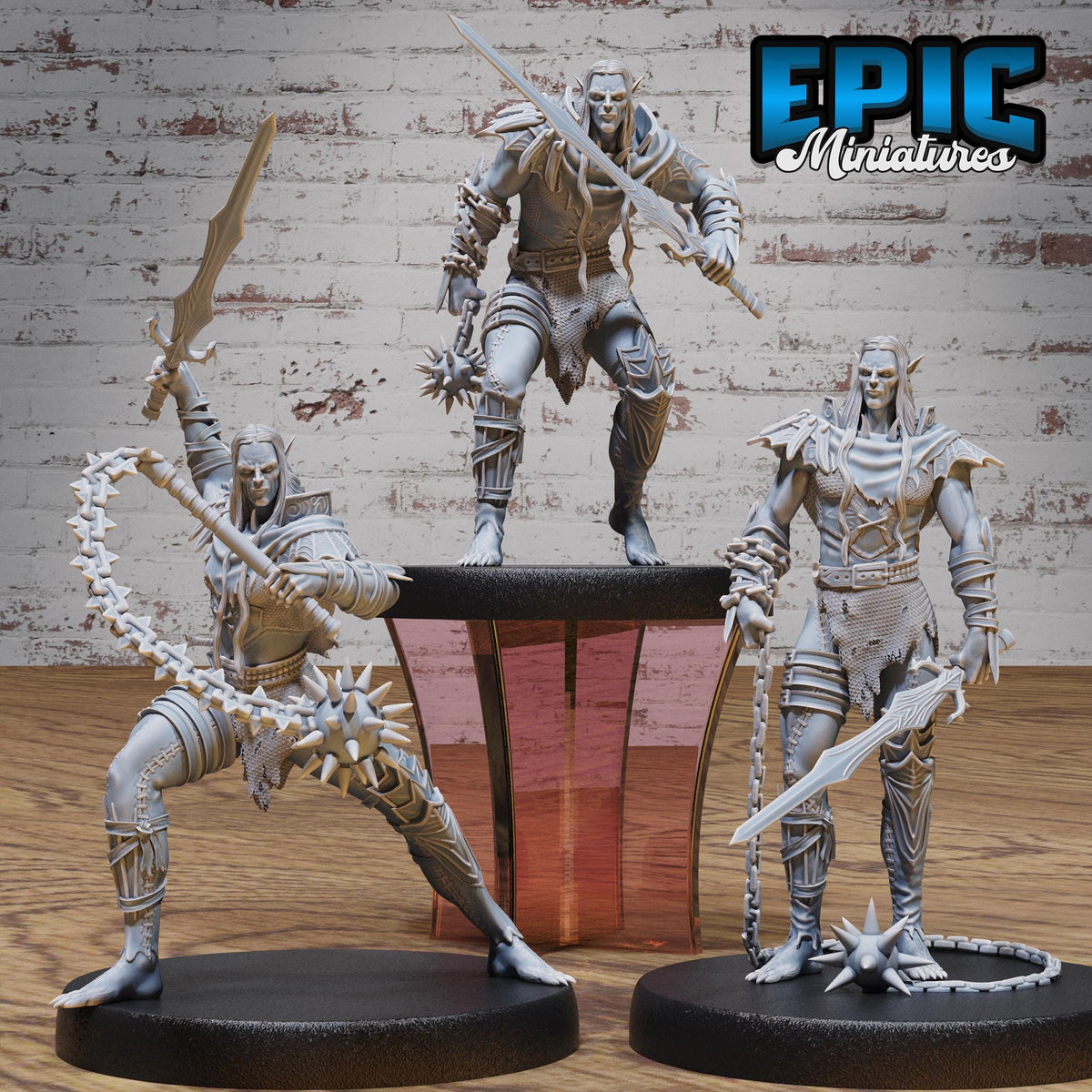 Half-Drow Slave Master Set of 3 DND miniatures group photo Prison Break