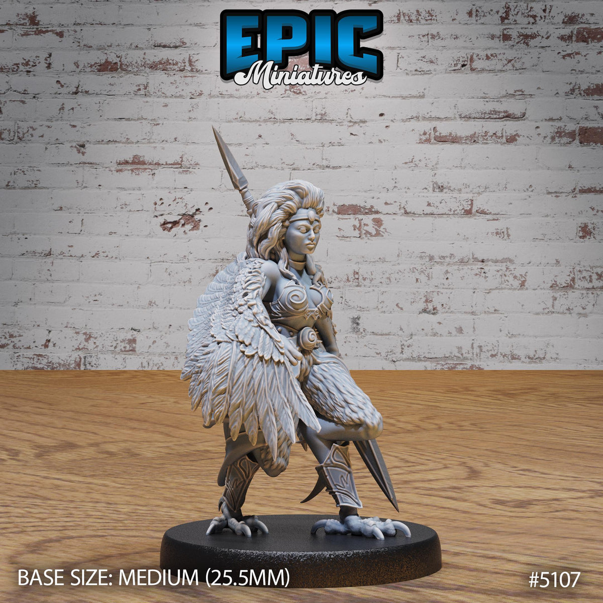 Captured Harpy Option #5107 front DND miniature Prison Break 16k resin