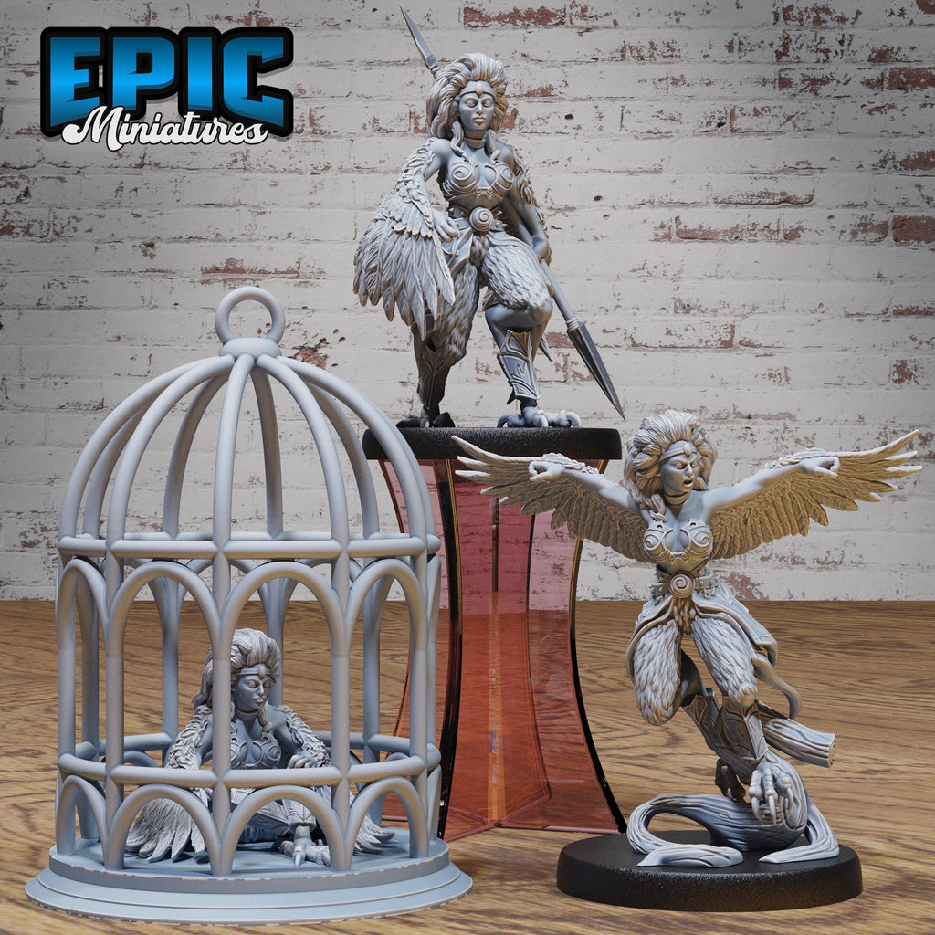 Captured Harpy Set of 3 DND miniatures group photo Prison Break