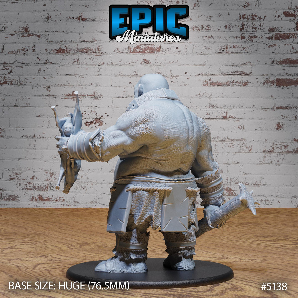 Captured Hill Giant Option #5138 back DND miniature Prison Break 16k resin