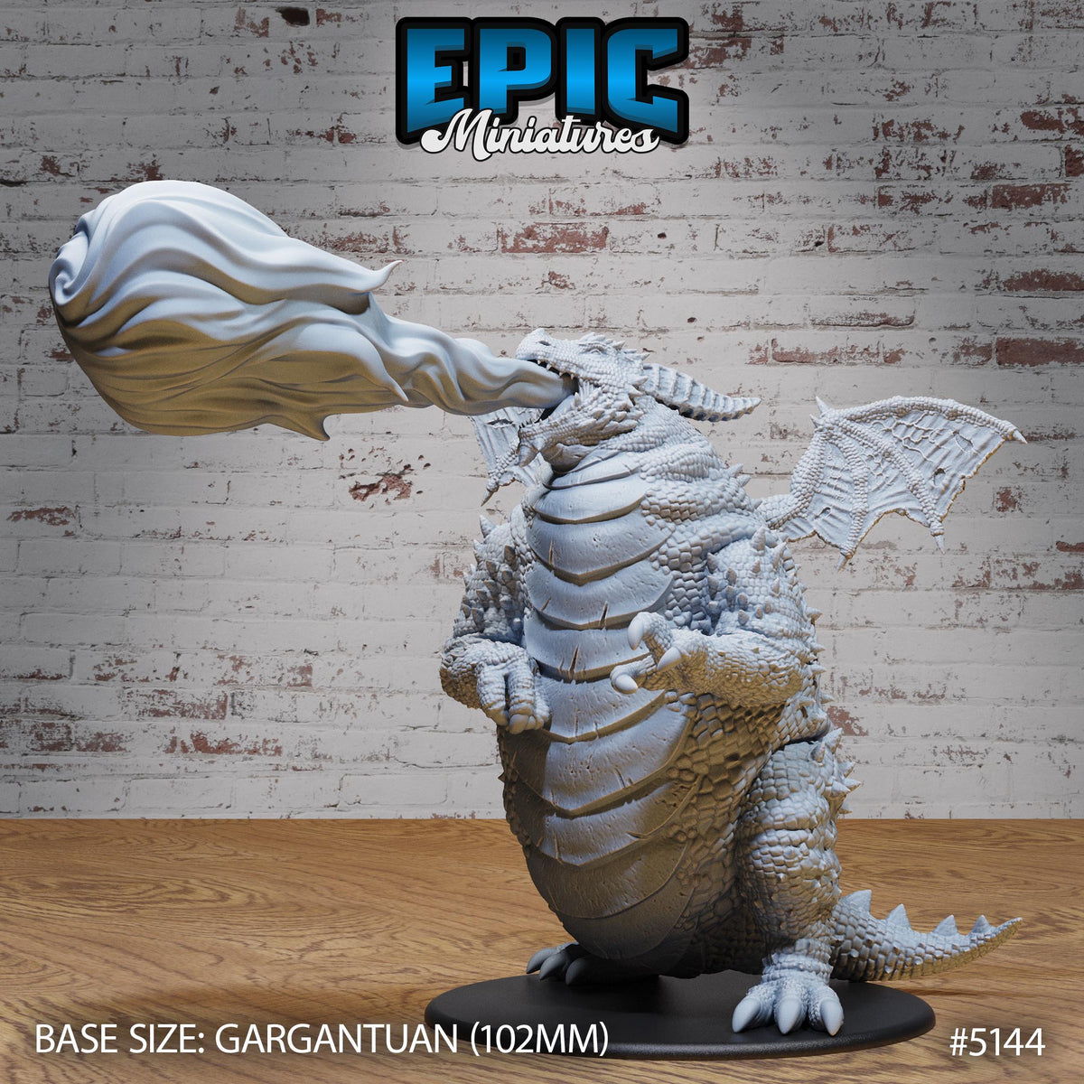 GARGANTUAN Fat Dragon Option #5144 (2) front DND miniature Prison Break 16k resin