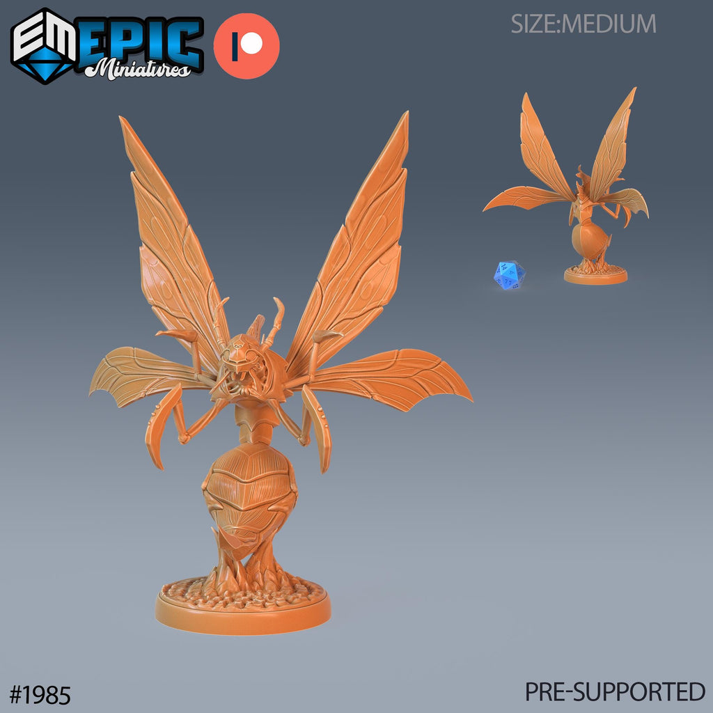 Giant Wasp Option #1985 front DND miniature Infested Woodlands 16k resin