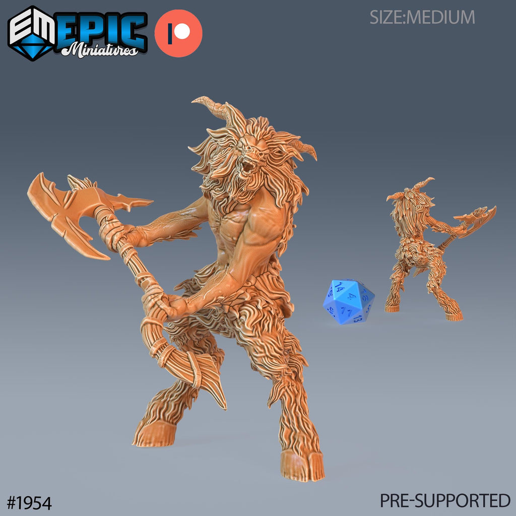 Satyr Option #1954 front DND miniature Infested Woodlands 16k resin