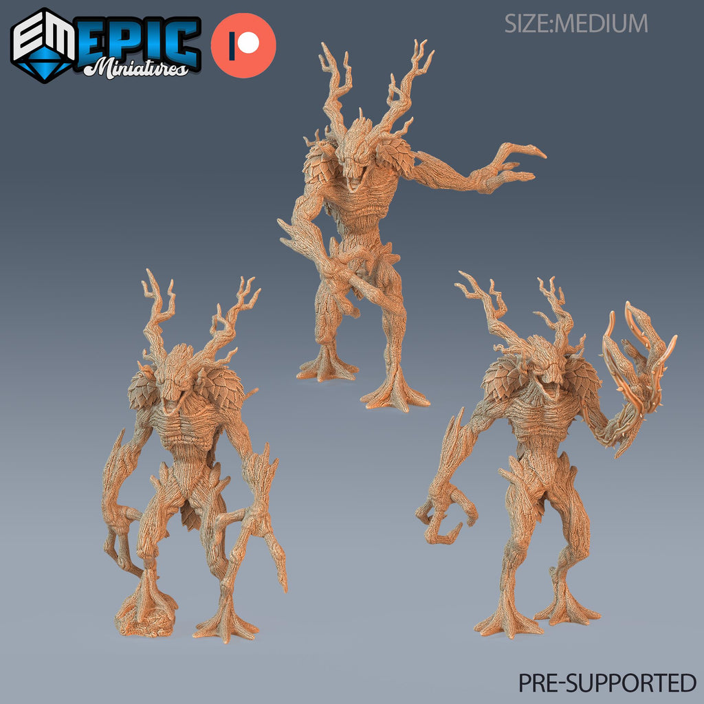 Twig Blight Treant Tree Set of 3 DND miniatures group photo Infested Woodlands