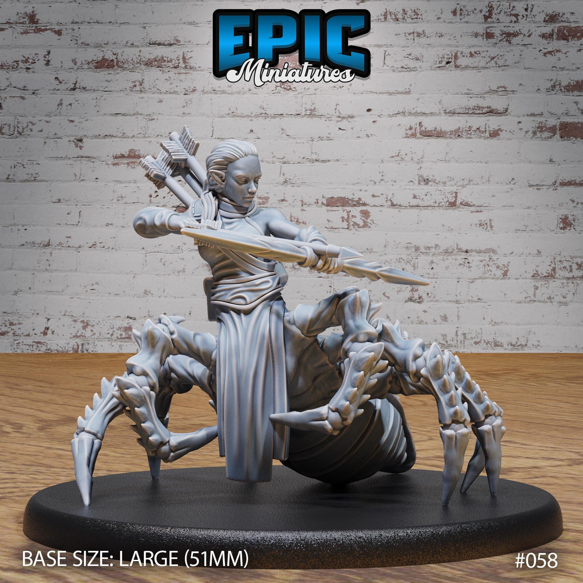 Drider Folk Option #058 front DND miniature Dark Elf Army Pack 16k resin