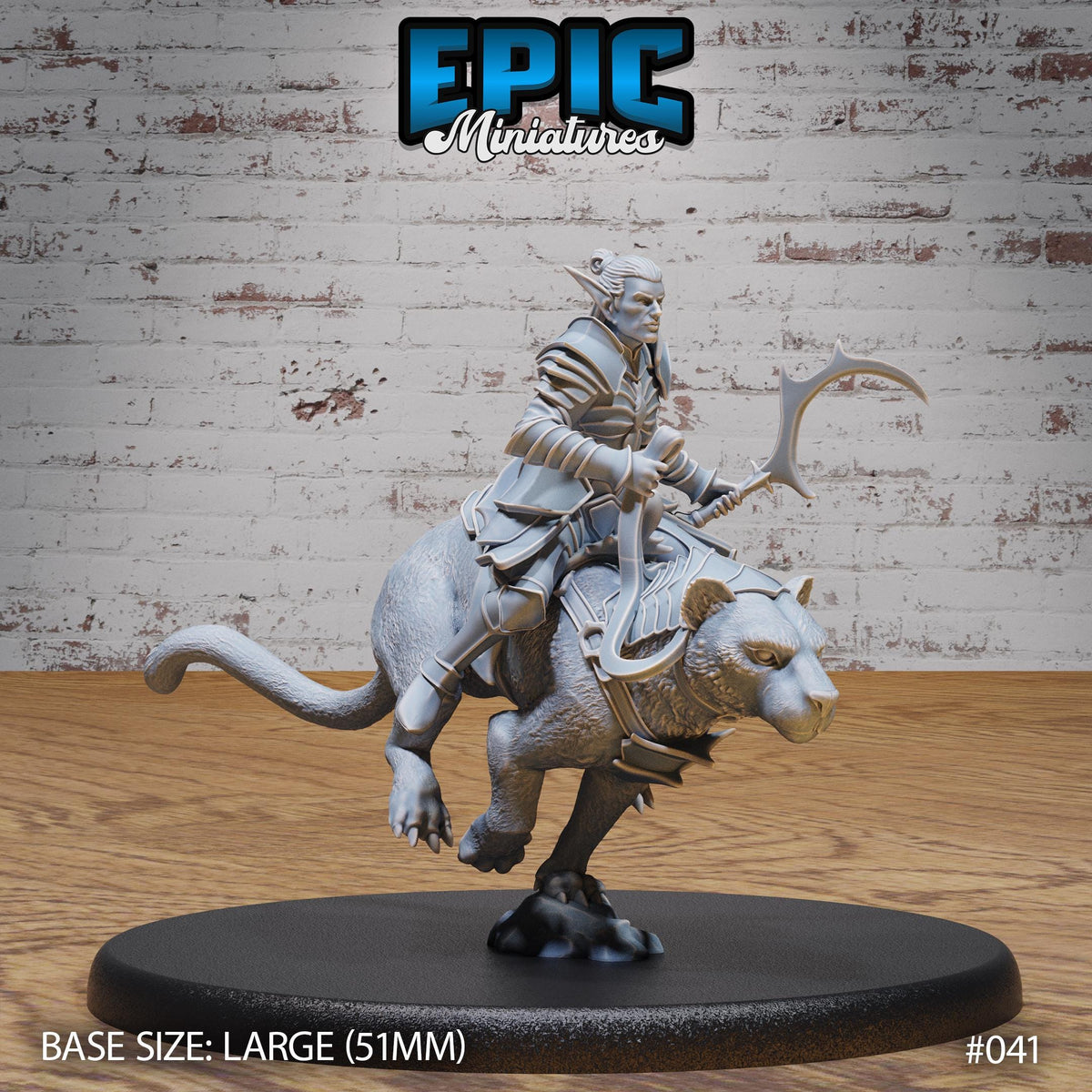 Dark Elf Riders and Mounts Spider Panther Raptor Option #041 front DND miniature Dark Elf Army 16k resin