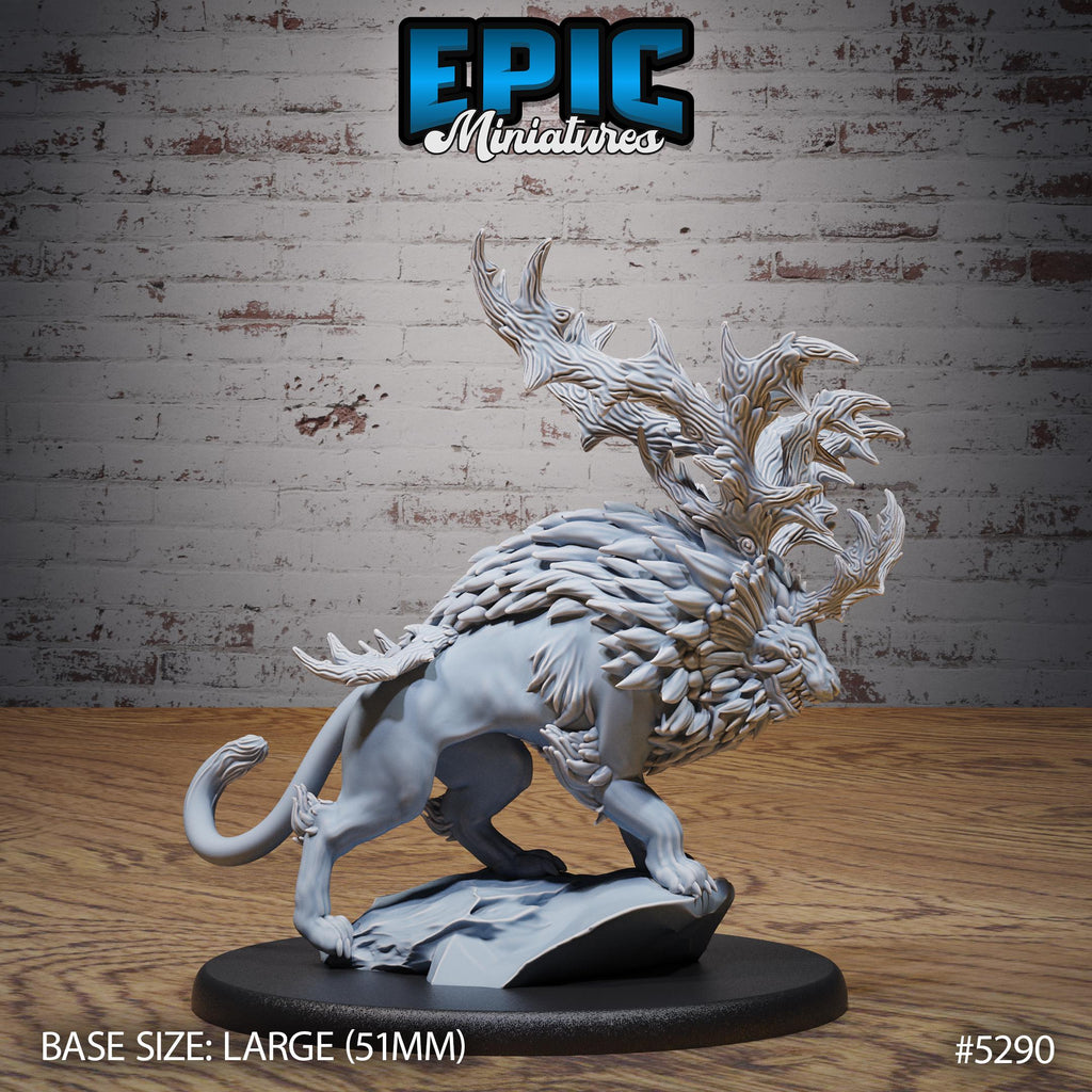 Horned Forest Beast Option #5290 front DND miniature Ancient Nature 16k resin
