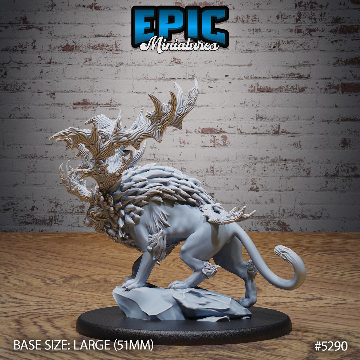 Horned Forest Beast Option #5290 back DND miniature Ancient Nature 16k resin