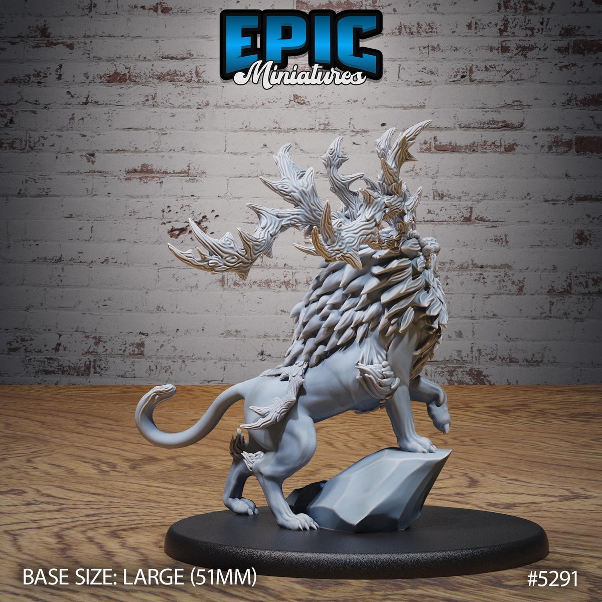 Horned Forest Beast Option #5291 back DND miniature Ancient Nature 16k resin