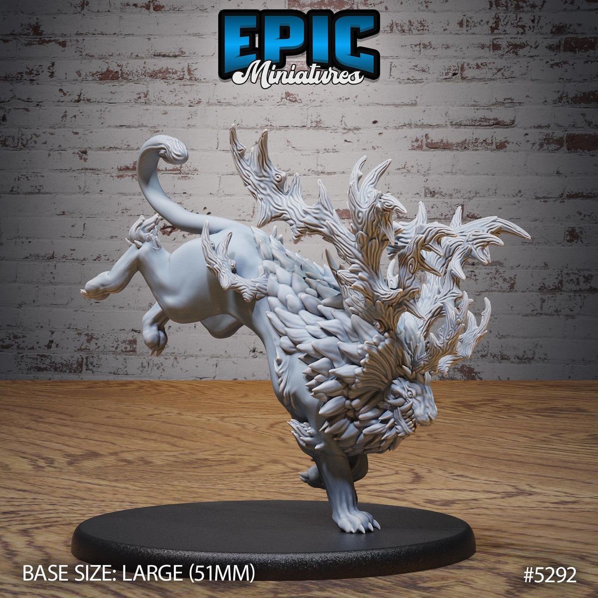 Horned Forest Beast Option #5292 front DND miniature Ancient Nature 16k resin