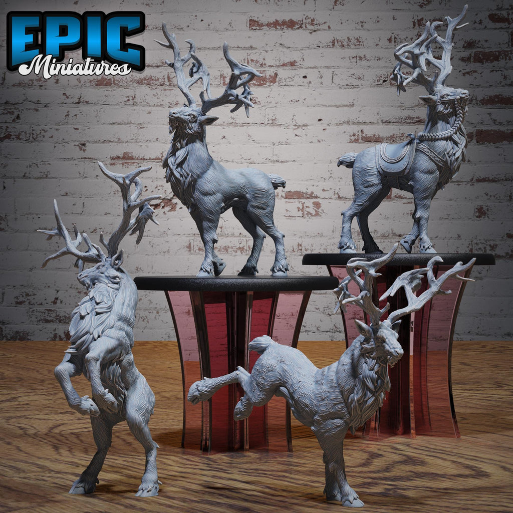 Deer King Set of 4 DND miniatures group photo Ancient Nature