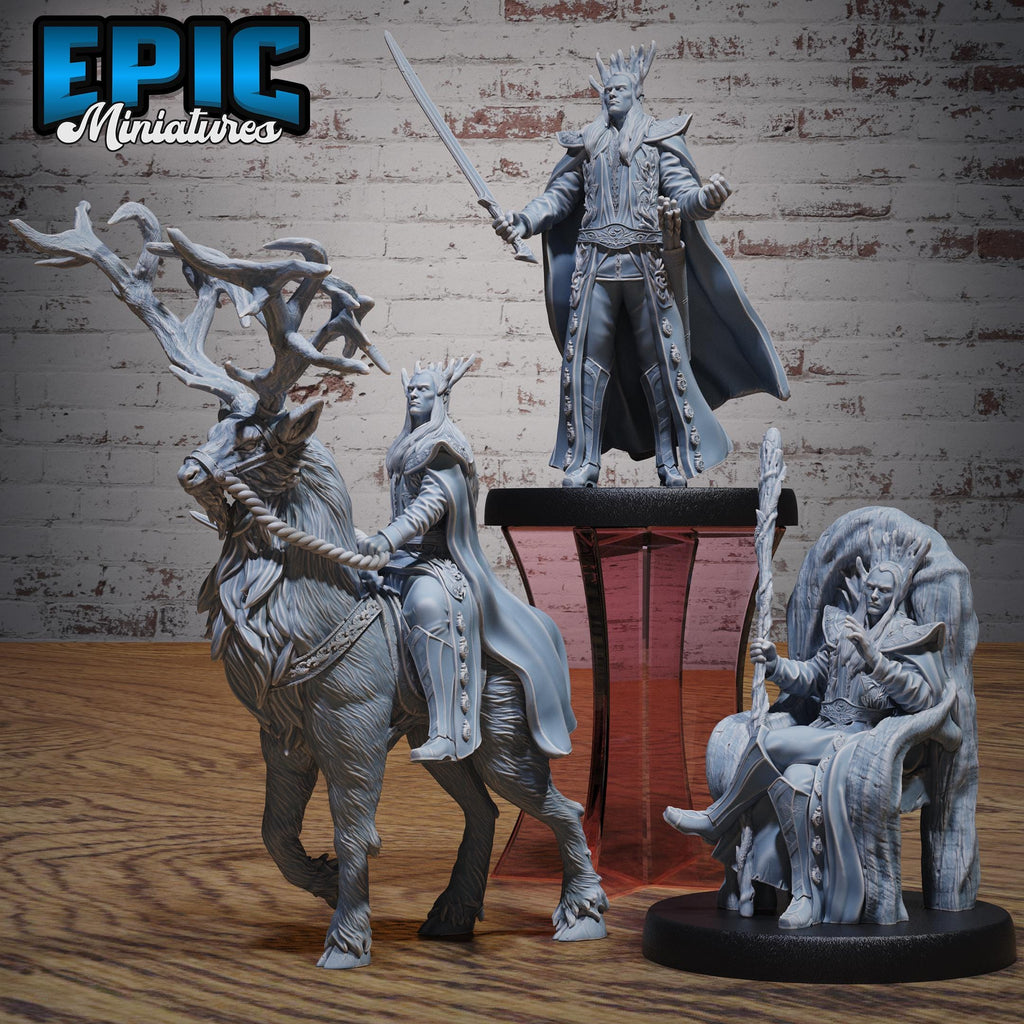 High Elf and Deer King Set of 3 DND miniatures group photo Ancient Nature