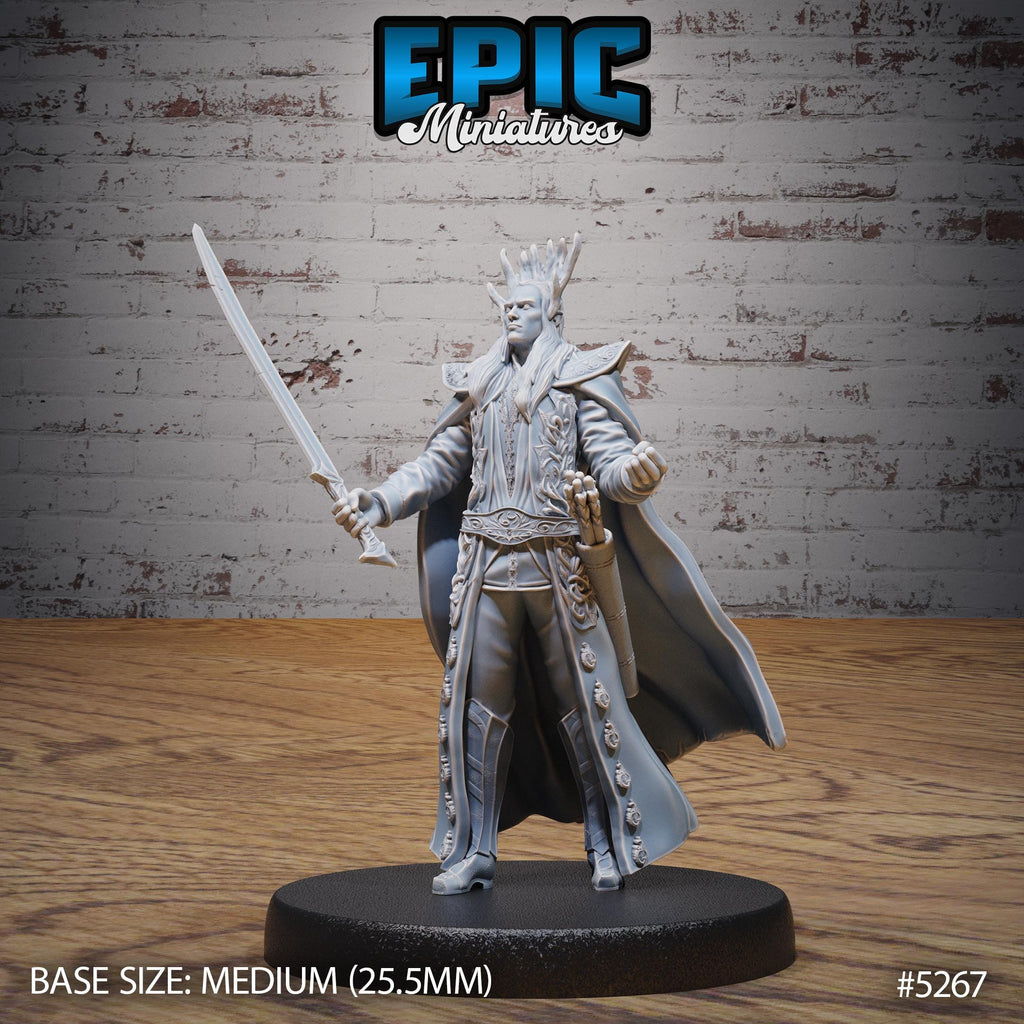 High Elf and Deer King Option #5267 front DND miniature Ancient Nature 16k resin