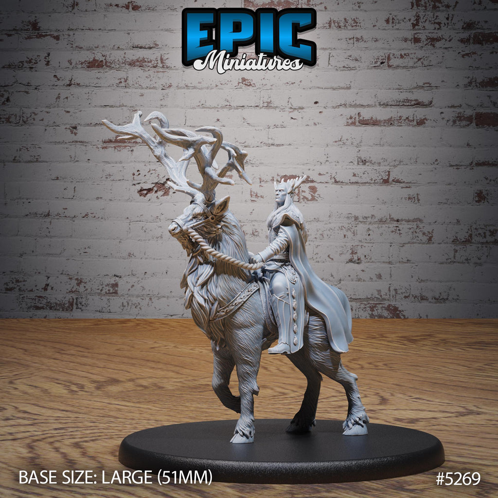 High Elf and Deer King Option #5269 front DND miniature Ancient Nature 16k resin