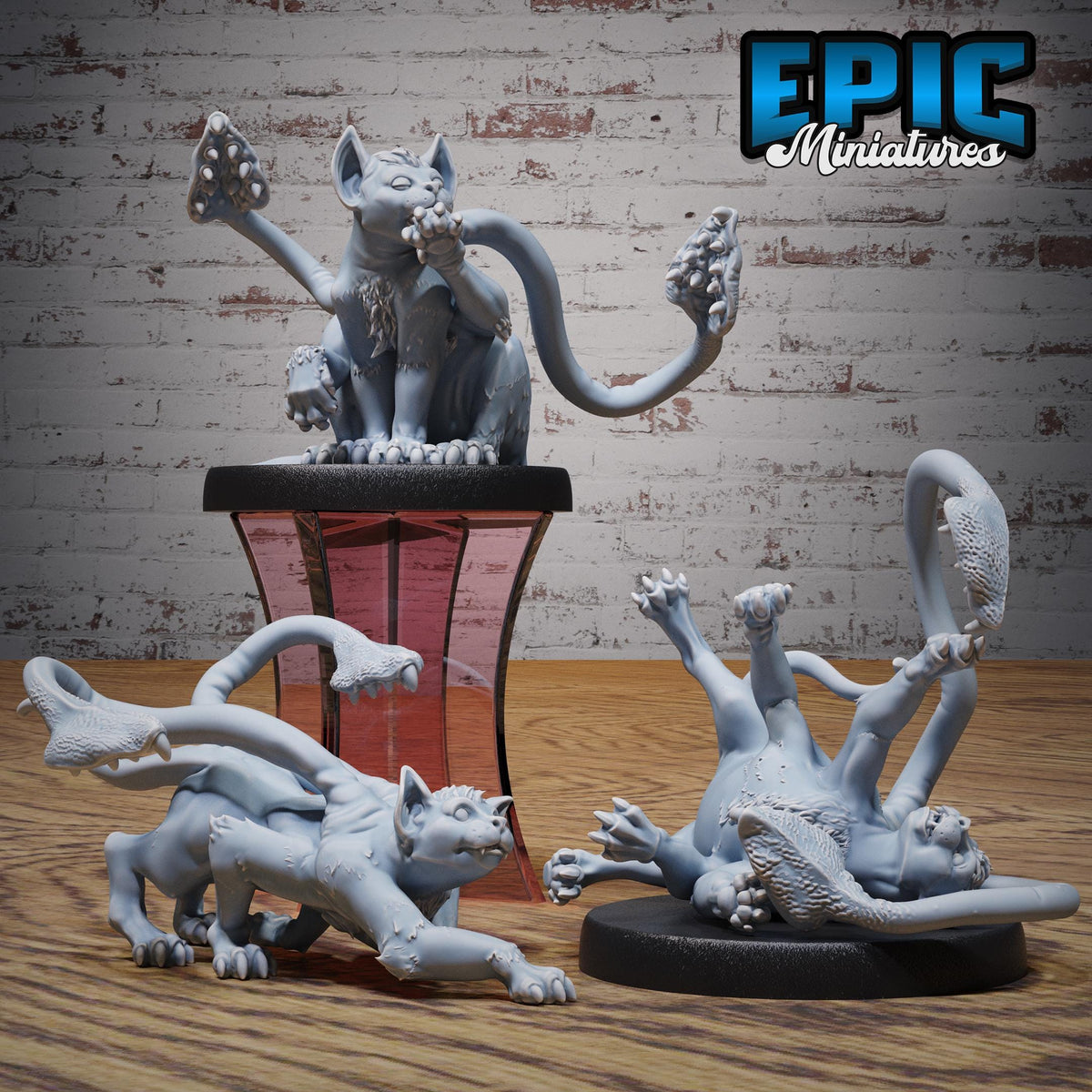 Baby Phase Panther Set of 3 DND miniatures group photo Ancient Nature
