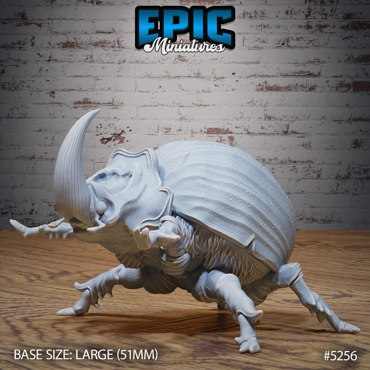 Giant Dung Beetle Option #5256 front DND miniature Ancient Nature 16k resin