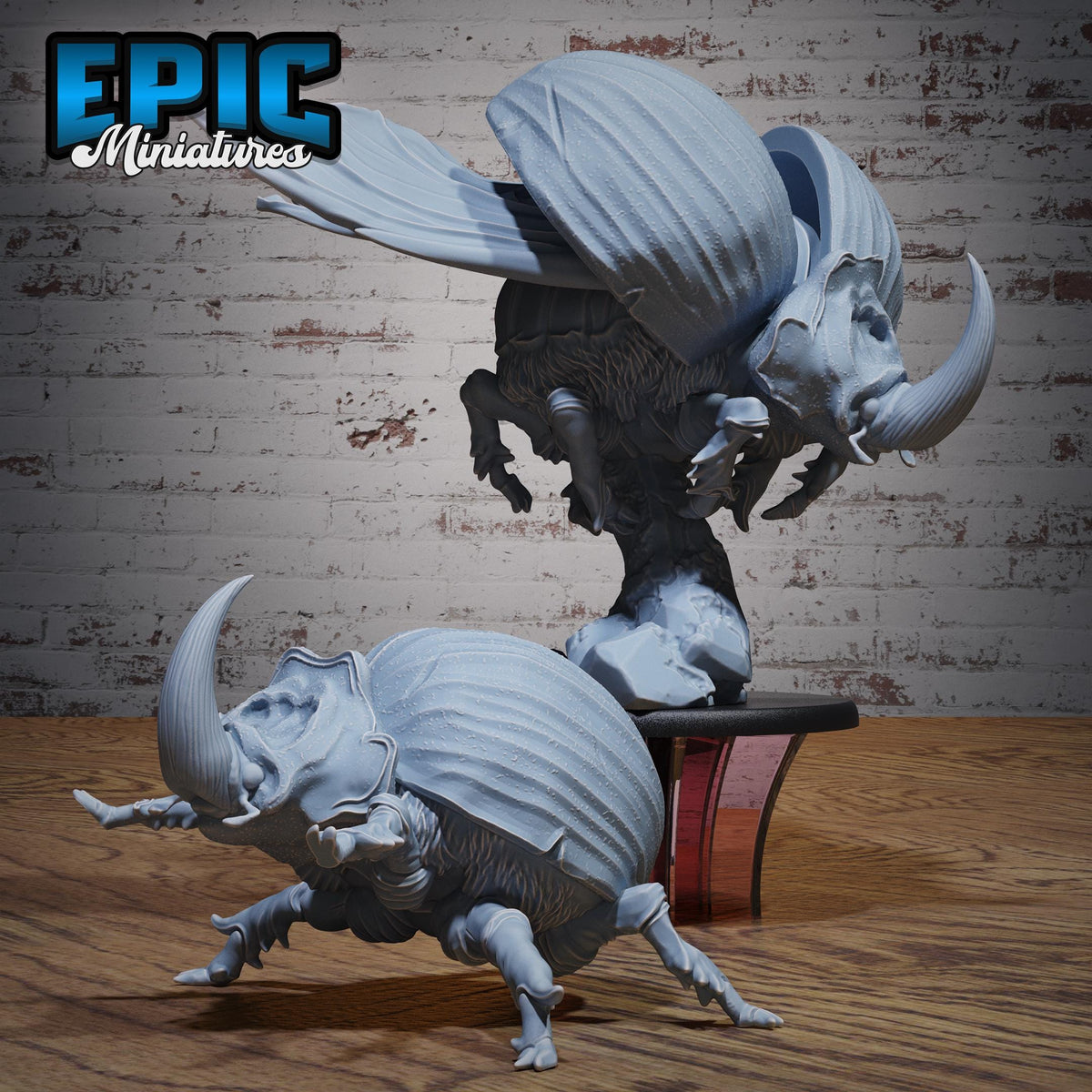 Giant Dung Beetle Set of 2 DND miniatures group photo Ancient Nature