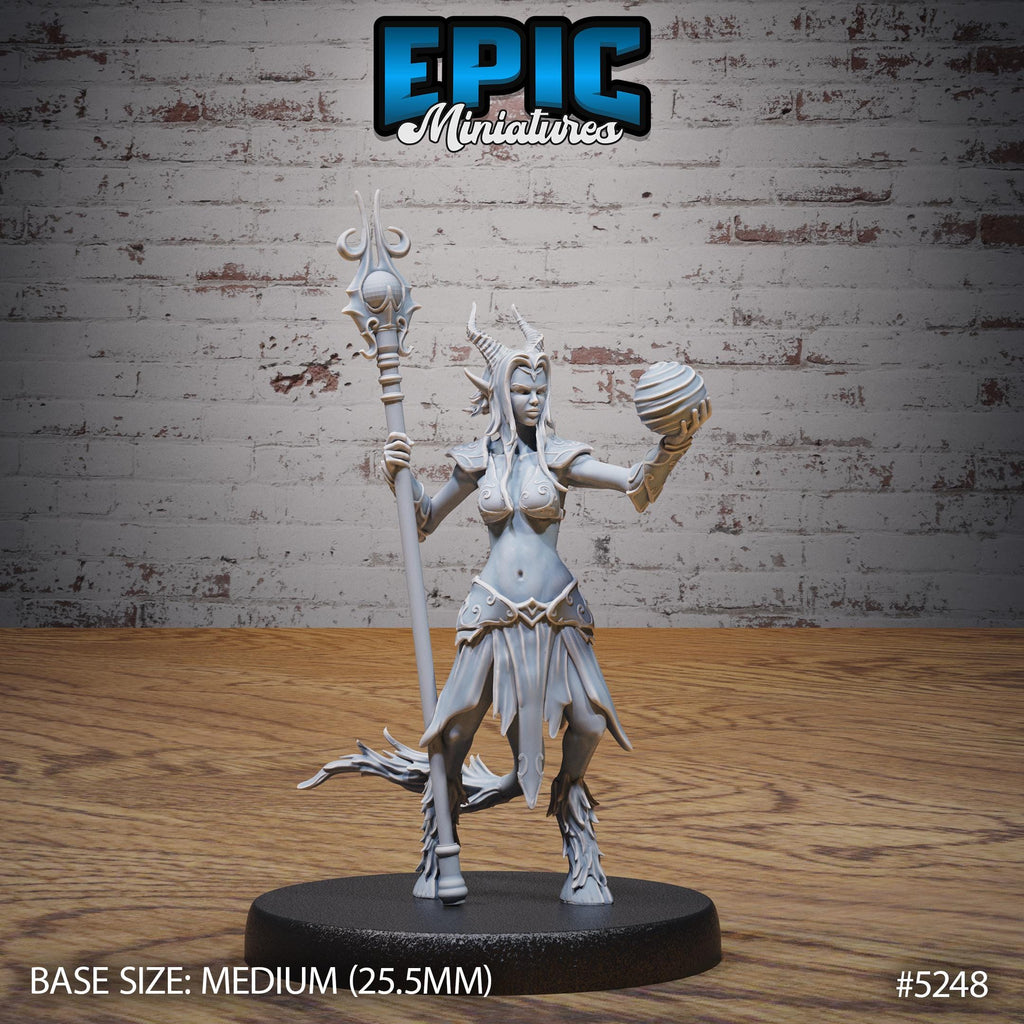 Satyr Tiefling Female Option #5248 front DND miniature Ancient Nature 16k resin