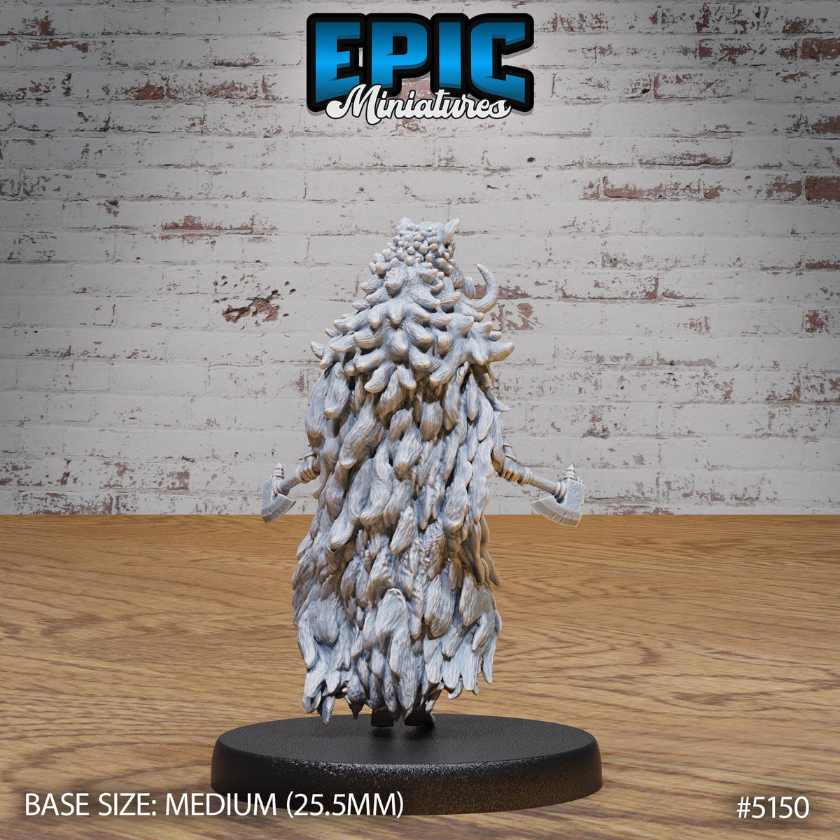 Boar Coat Warrior Lady Option #5150 back DND miniature Northern Tales 16k resin