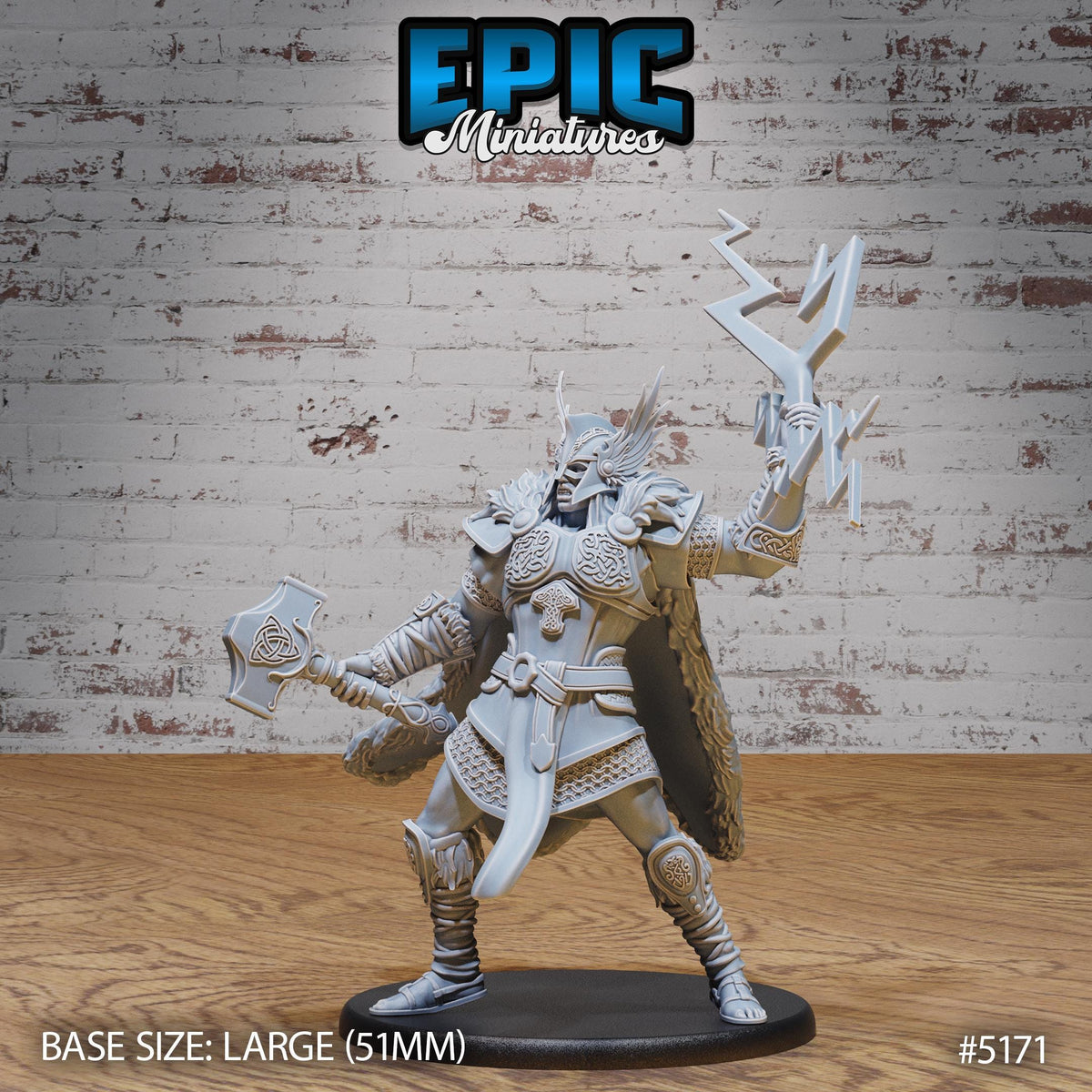 Thor Avatar Option #5172 front DND miniature Northern Tales 16k resin