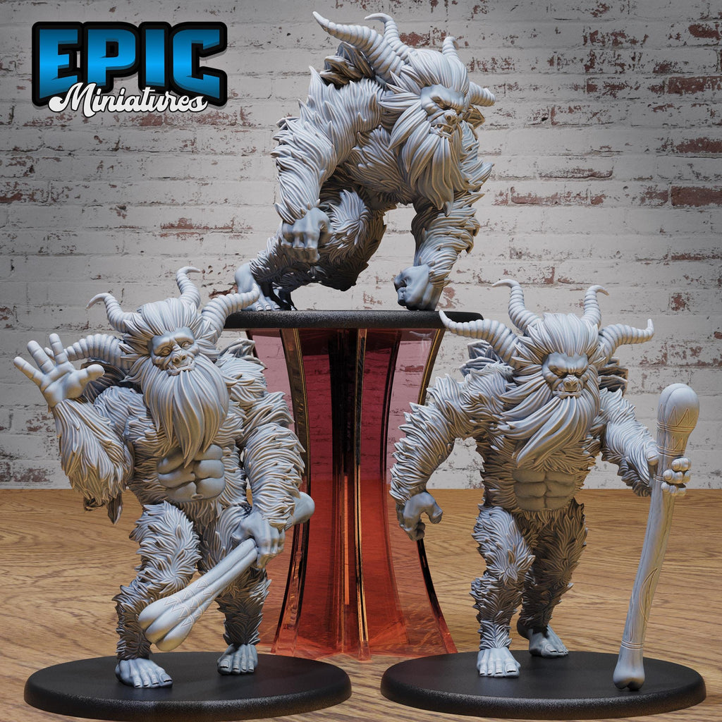 Old Yeti Set of 3 DND miniatures group photo Northern Tales
