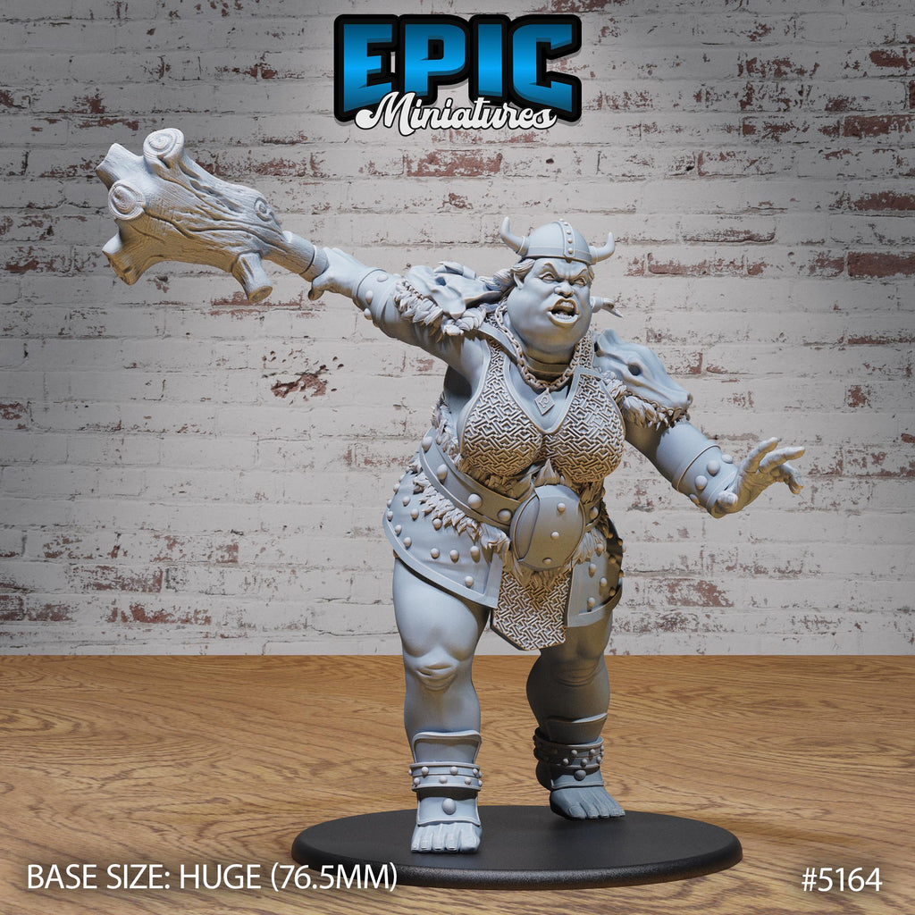 Hill Giantess Option #5164 front DND miniature Northern Tales 16k resin