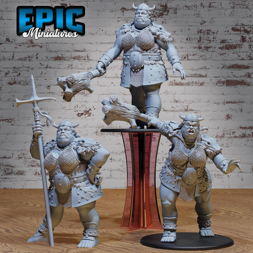 Hill Giantess Set of 3 DND miniatures group photo Northern Tales