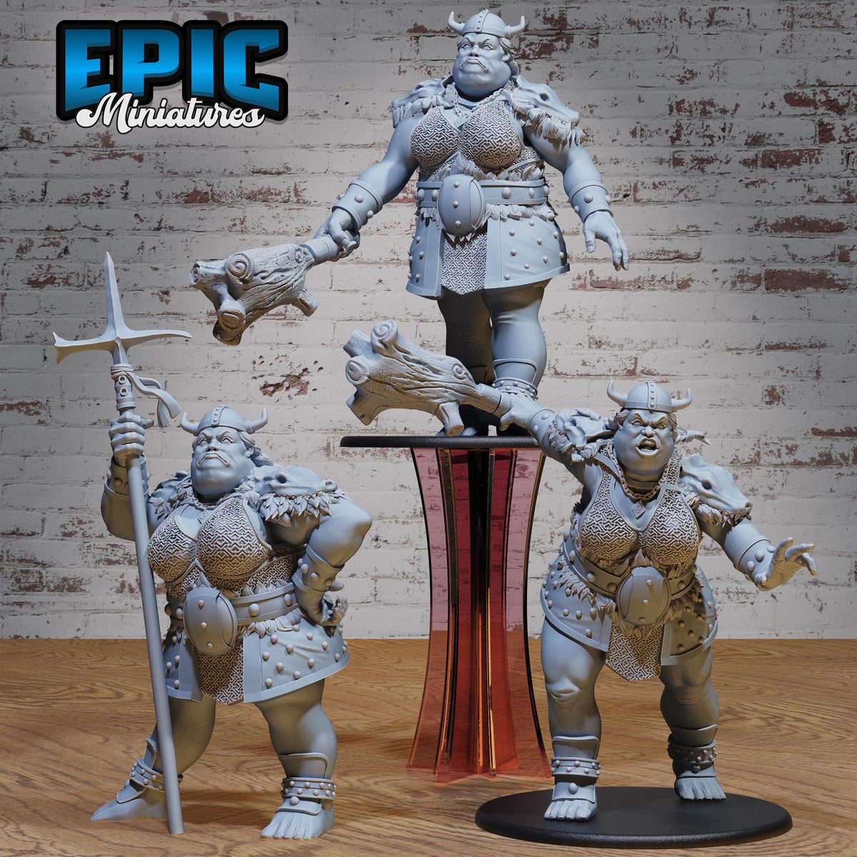 Hill Giantess Set of 3 DND miniatures group photo Northern Tales