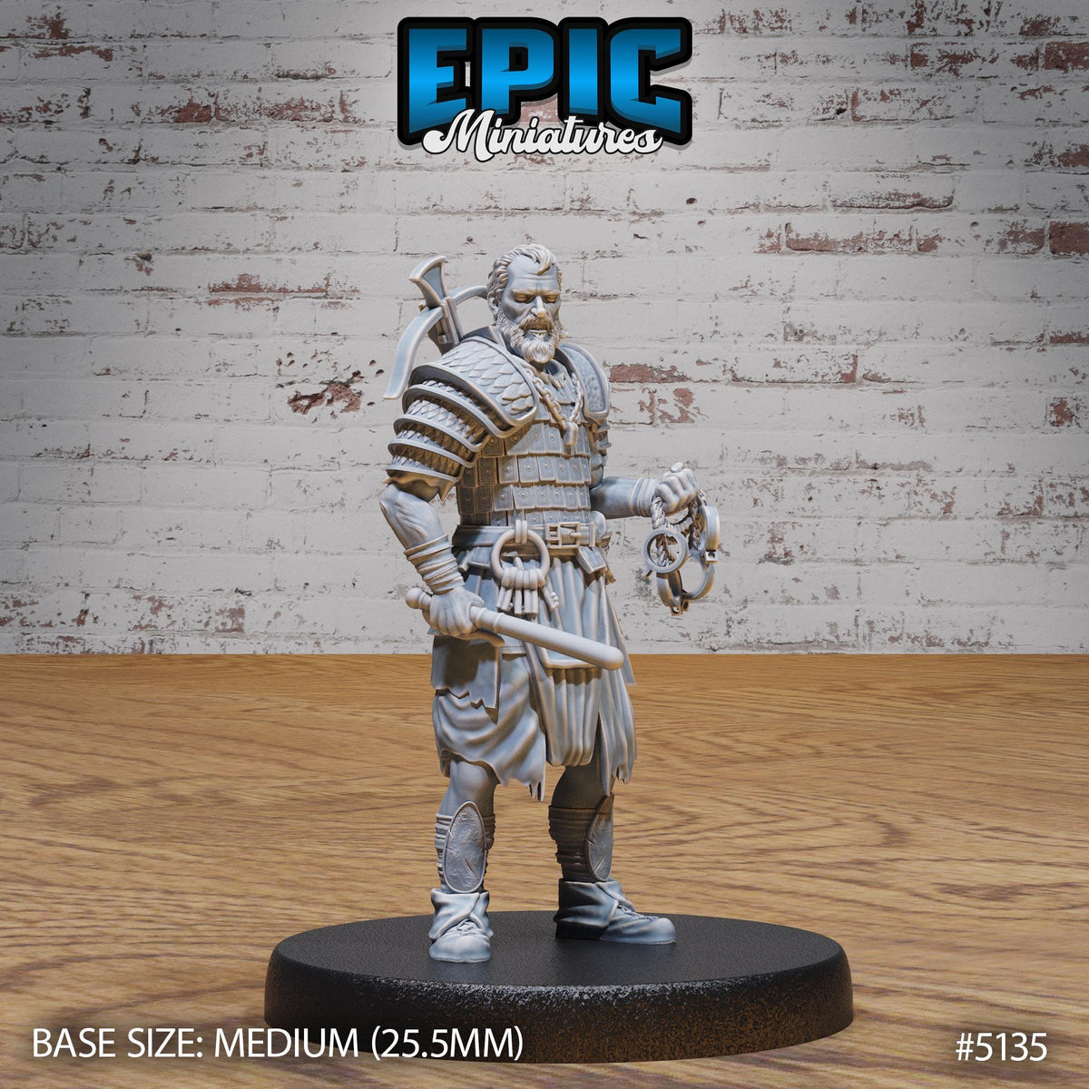 Human Jailer Option #5135 front DND miniature Prison Break 16k resin