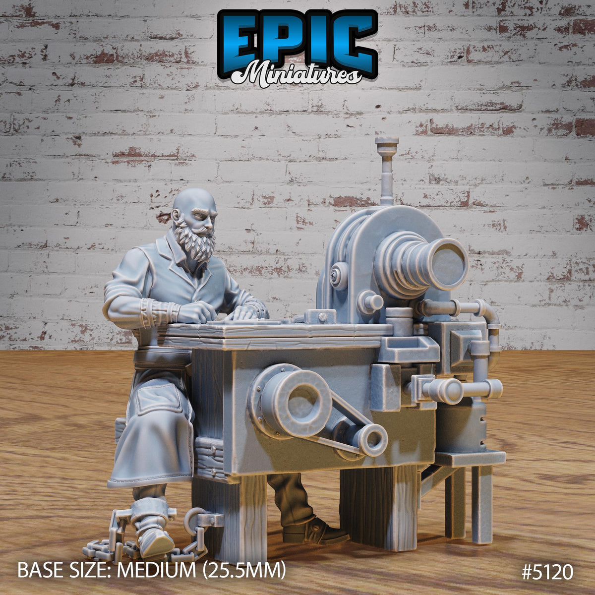Imprisoned Blacksmith Option #5120 front DND miniature Prison Break 16k resin