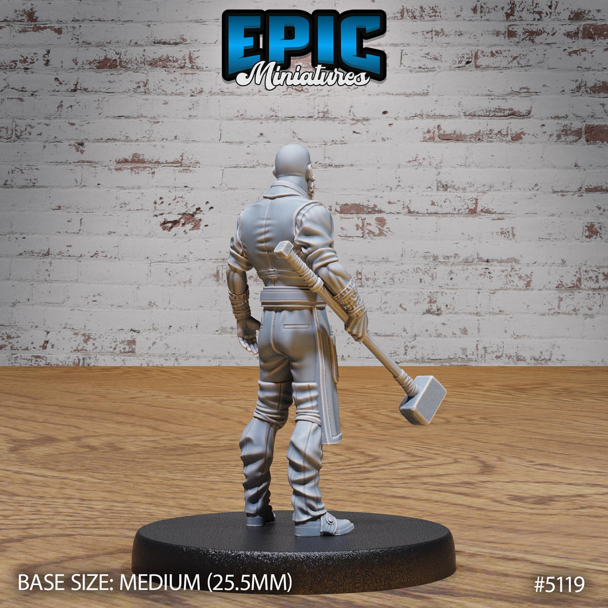 Imprisoned Blacksmith Option #5119 back DND miniature Prison Break 16k resin