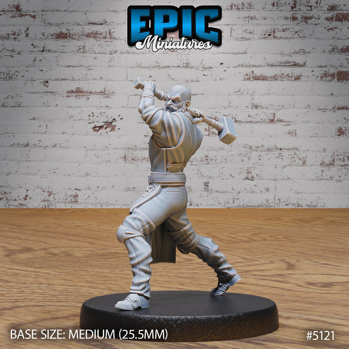 Imprisoned Blacksmith Option #5121 front DND miniature Prison Break 16k resin