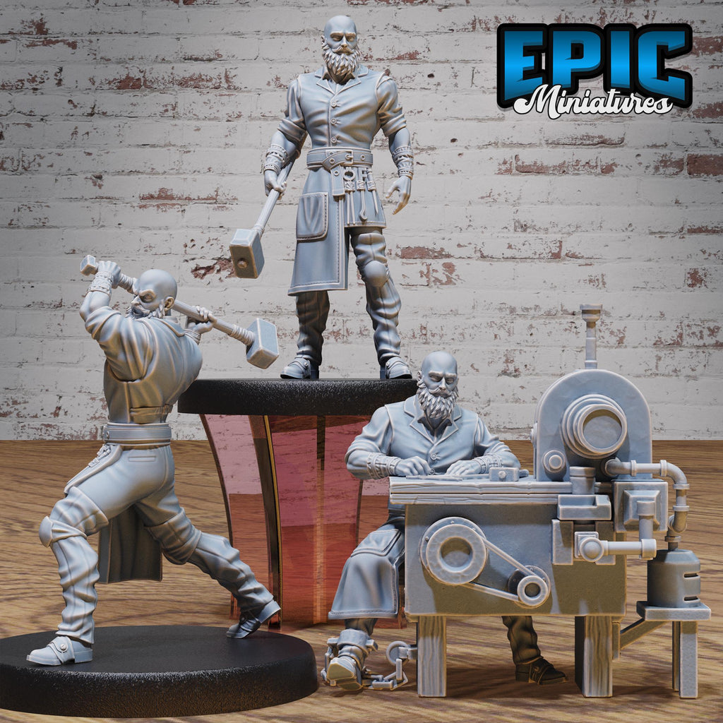 Imprisoned Blacksmith Set of 3 DND miniatures group photo Prison Break
