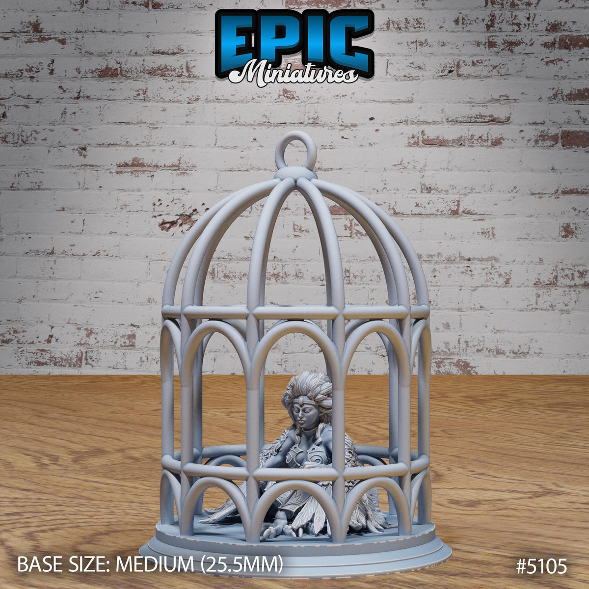 Captured Harpy Option #5105 front DND miniature Prison Break 16k resin