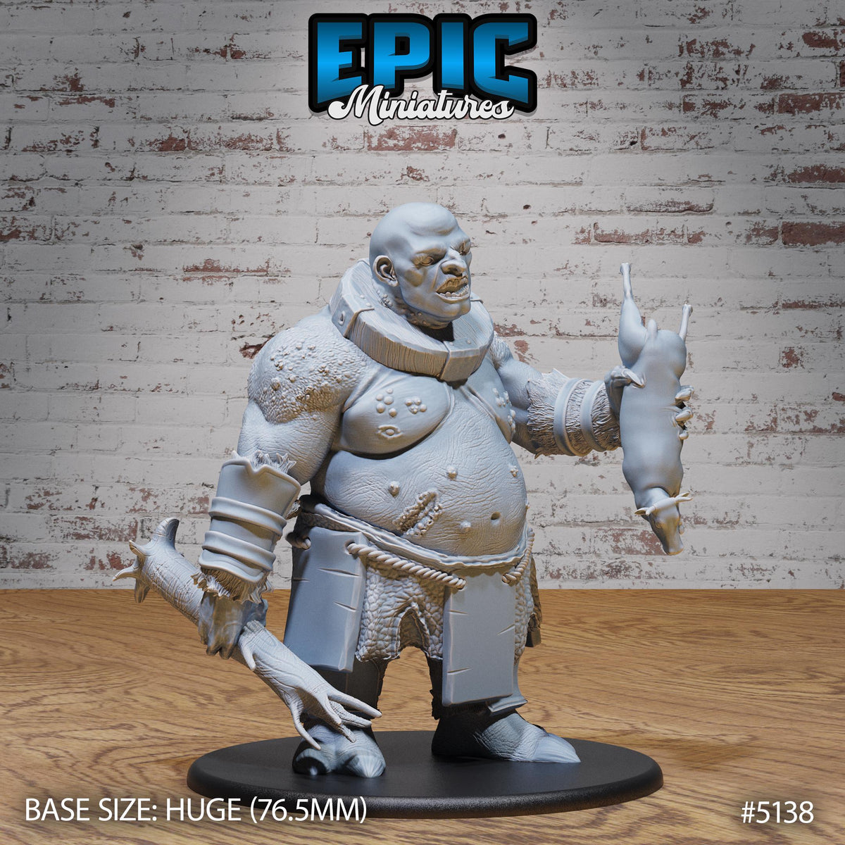 Captured Hill Giant Option #5138 front DND miniature Prison Break 16k resin