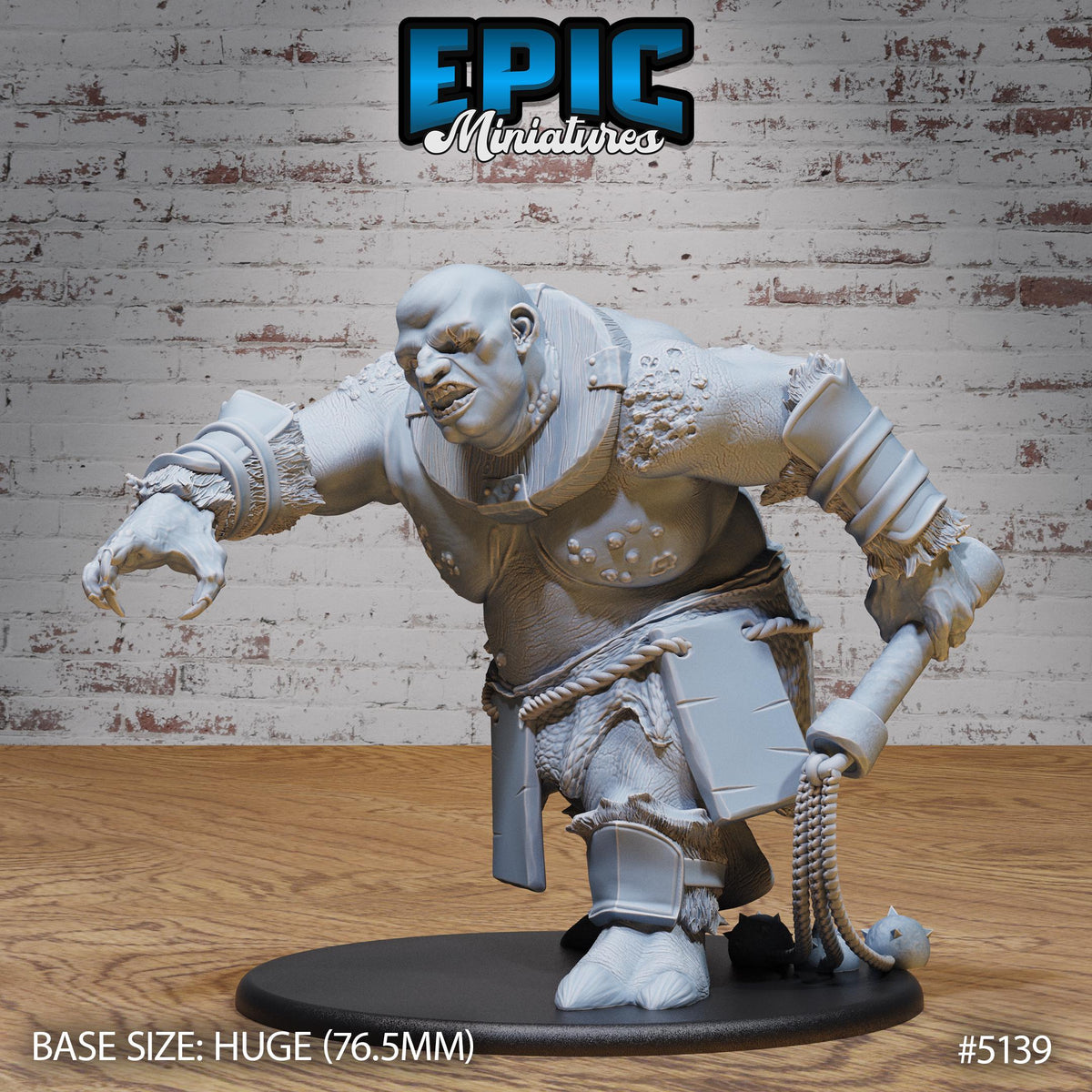Captured Hill Giant Option #5139 front DND miniature Prison Break 16k resin