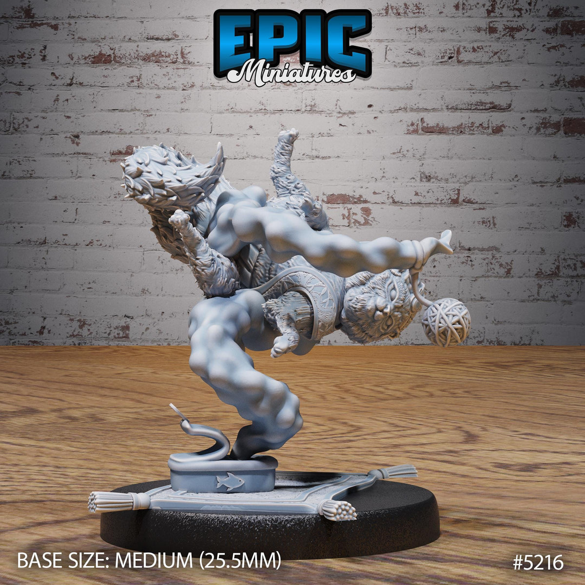 Cat Djinn Option #5216 front DND miniature Oriental Fortress 16k resin