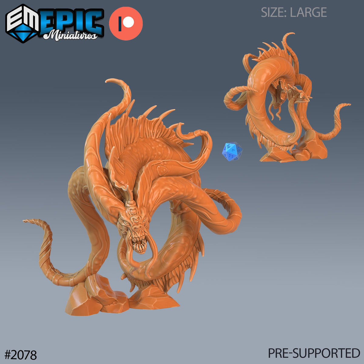 Swamp Aboleth Option #2078 front DND miniature Cruel Marshes 16k resin