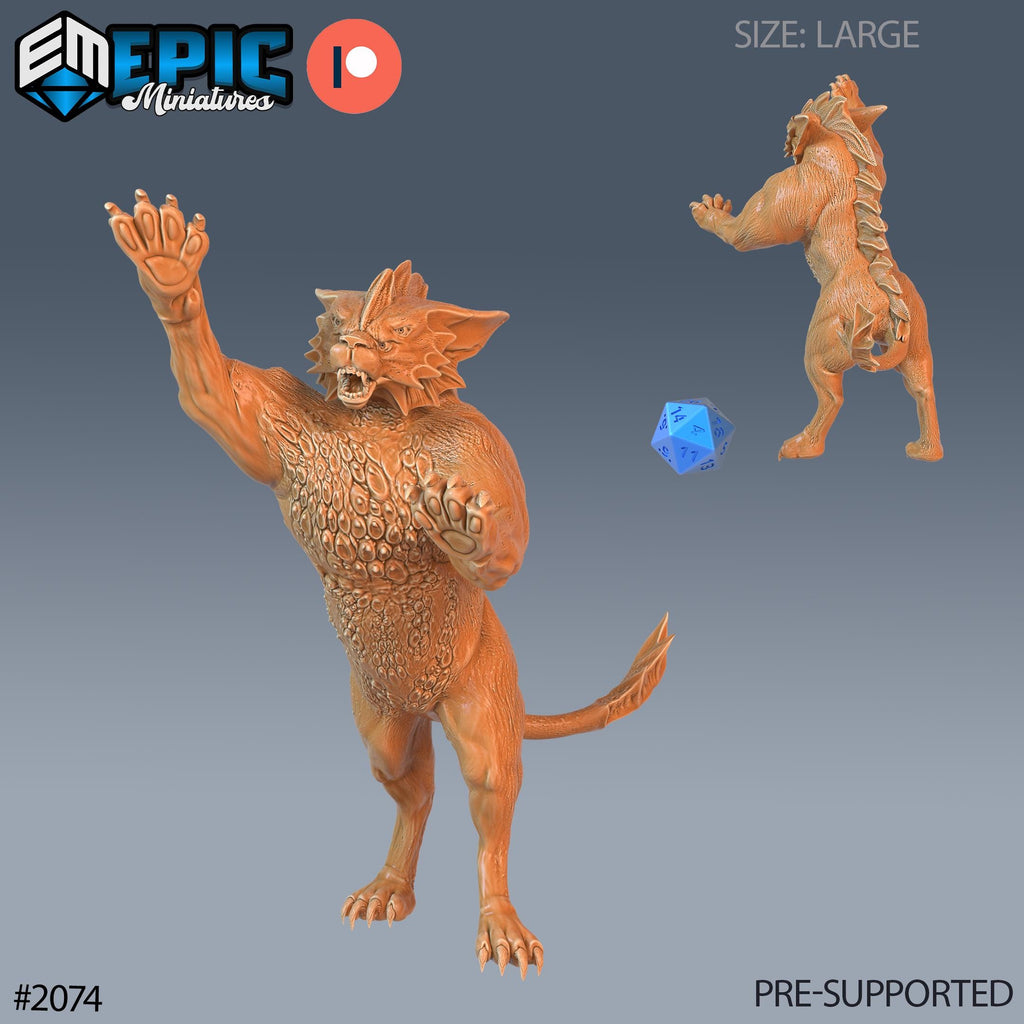 Aquatic Tiger Option #2074 front DND miniature Cruel Marshes 16k resin