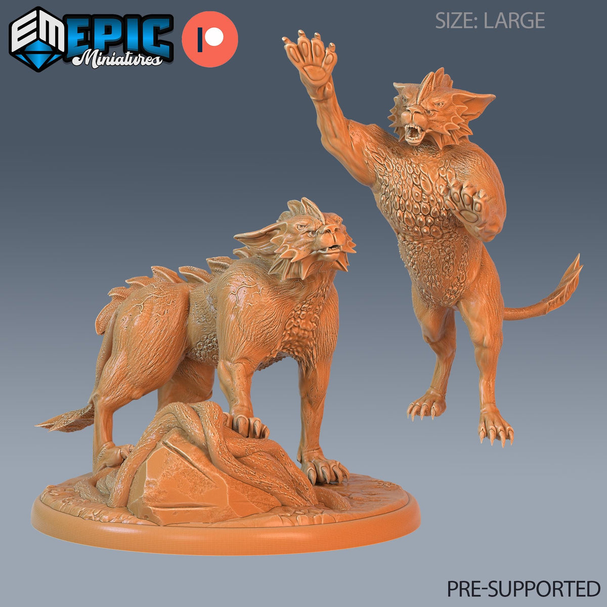 Aquatic Tiger Set of 2 DND miniatures group photo Cruel Marshes