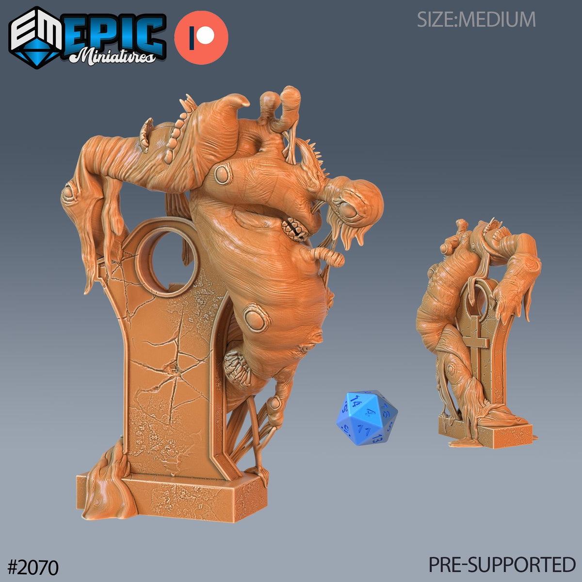 Ancient Slime Demon Option #2070 front DND miniature Cruel Marshes 16k resin