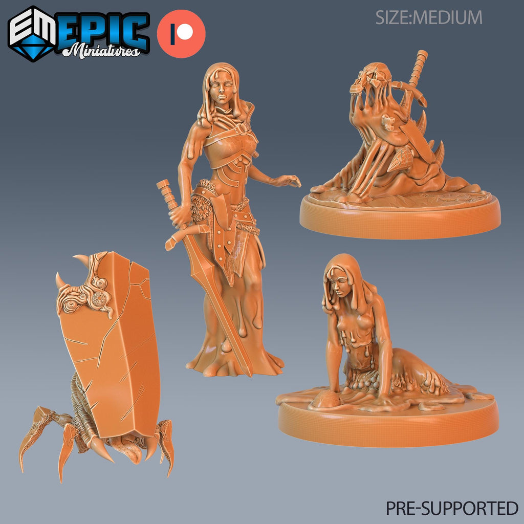 Slime Heroine Set of 4 DND miniatures group photo Cruel Marshes