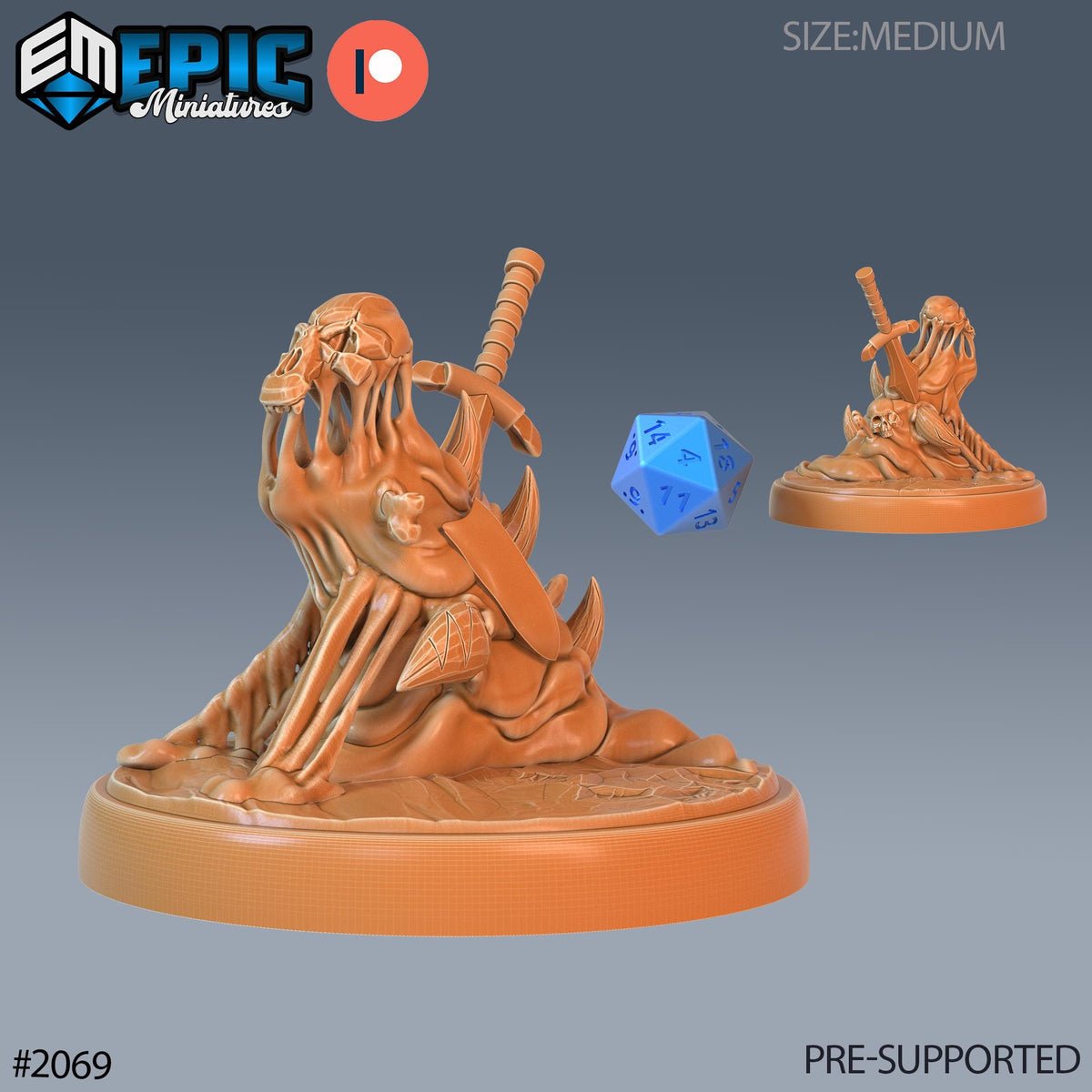 Slime Heroine Option #2069 front DND miniature Cruel Marshes 16k resin