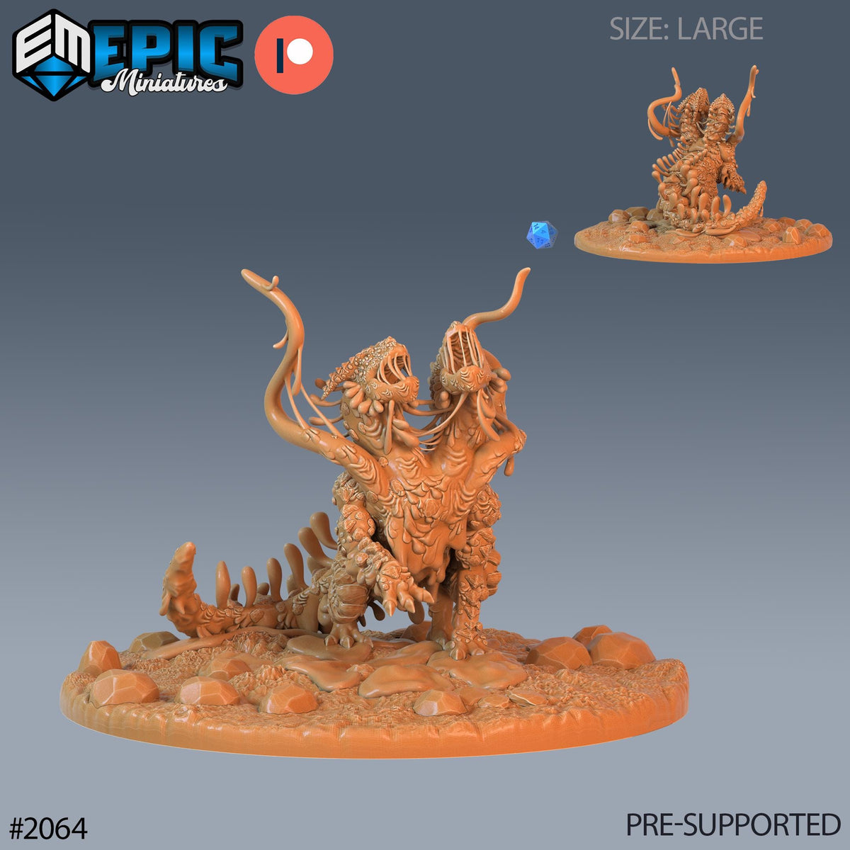 Ooze Beast Option #2064 front DND miniature Cruel Marshes 16k resin
