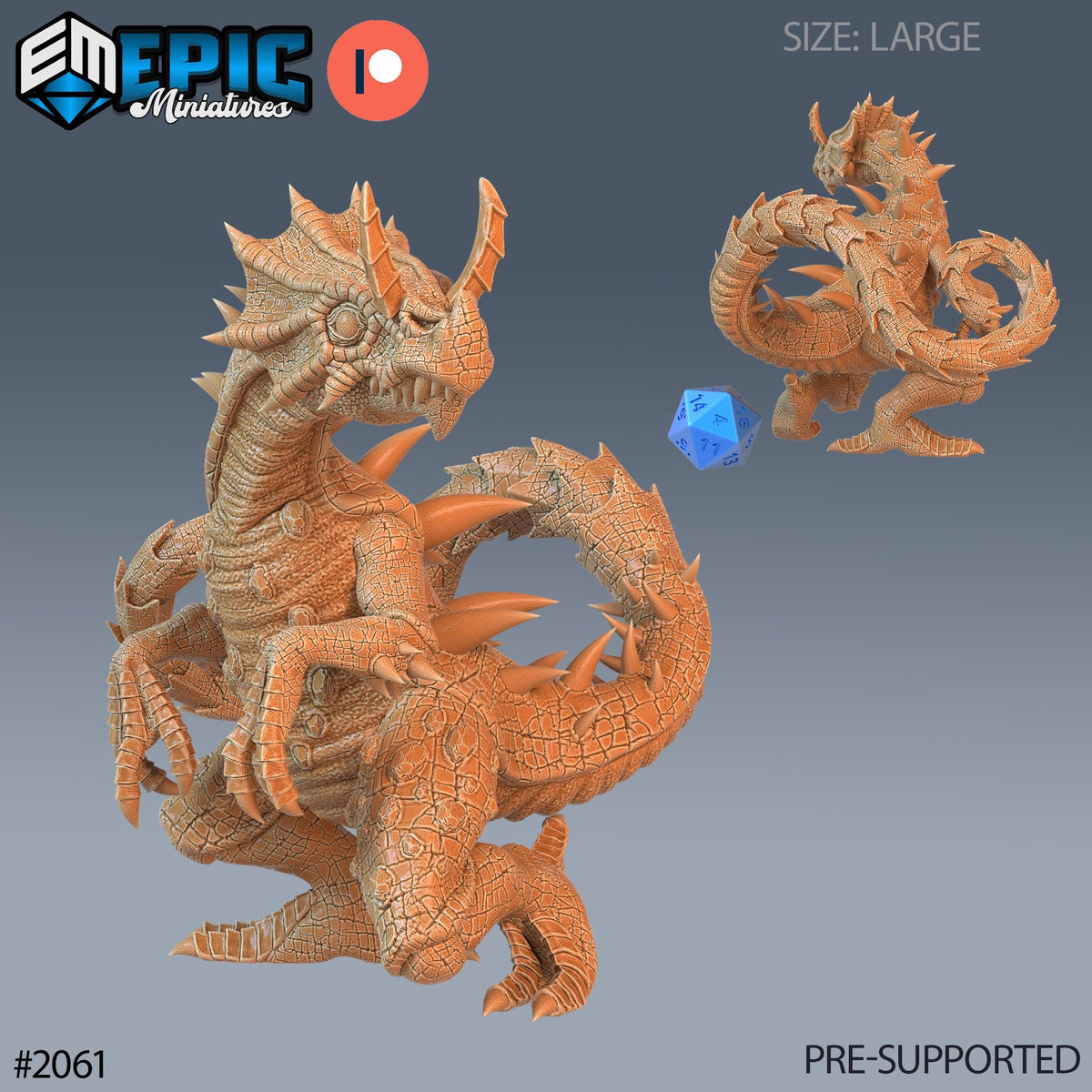 Chameleon Raptor Option #2061 front DND miniature Cruel Marshes 16k resin
