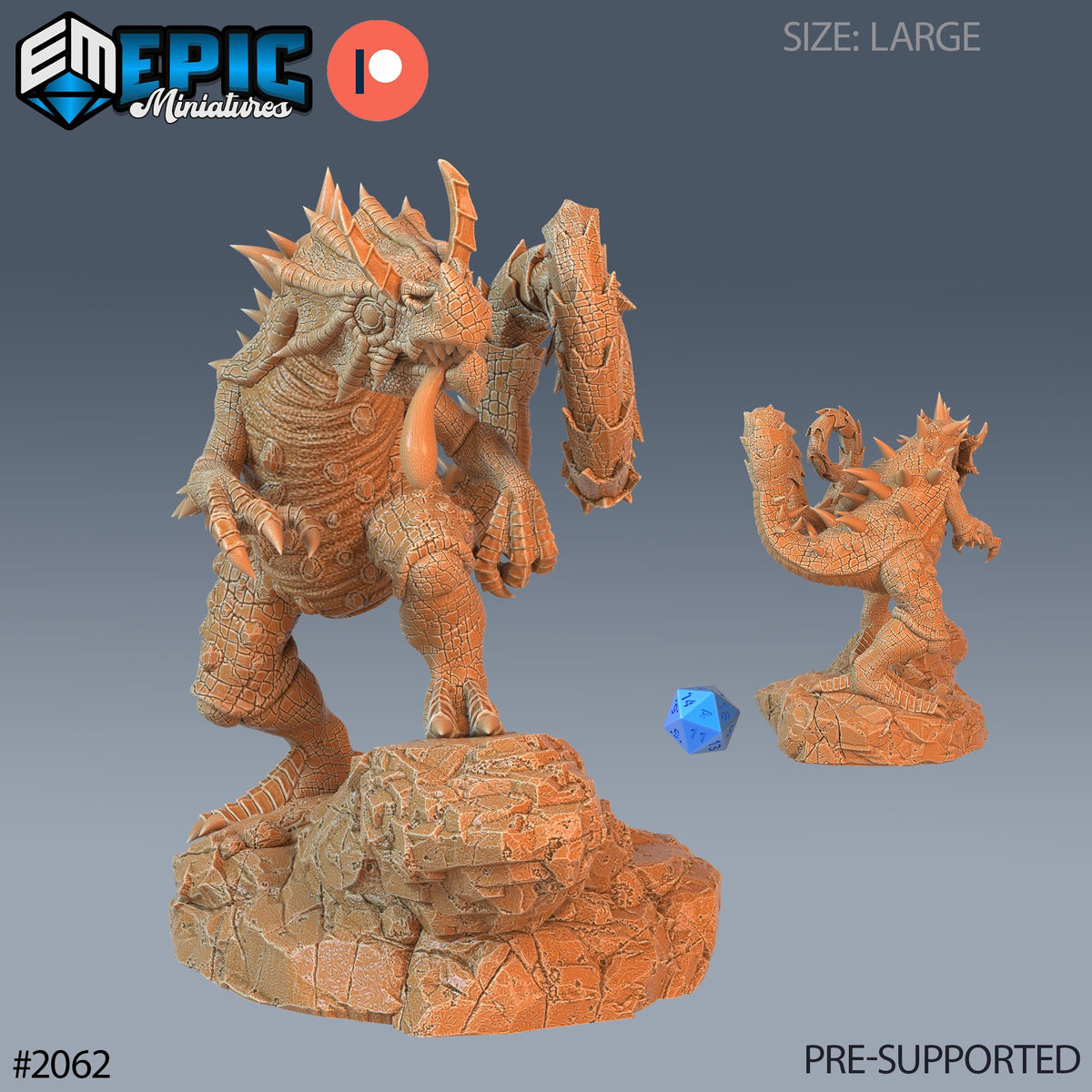 Chameleon Raptor Option #2062 front DND miniature Cruel Marshes 16k resin
