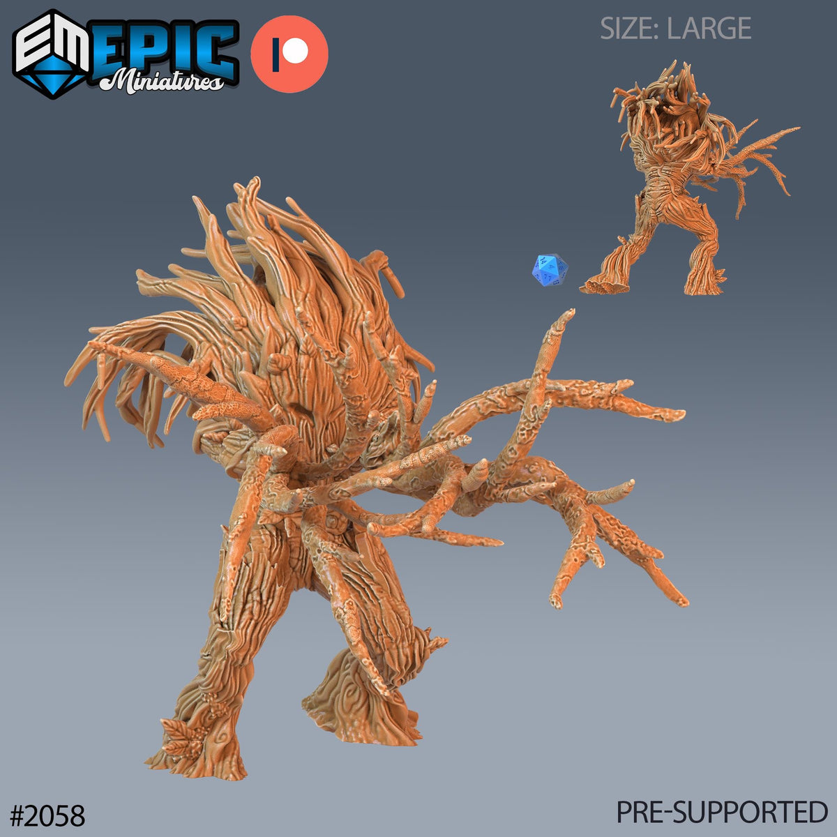 Shambling Mound Option #2058 front DND miniature Cruel Marshes 16k resin