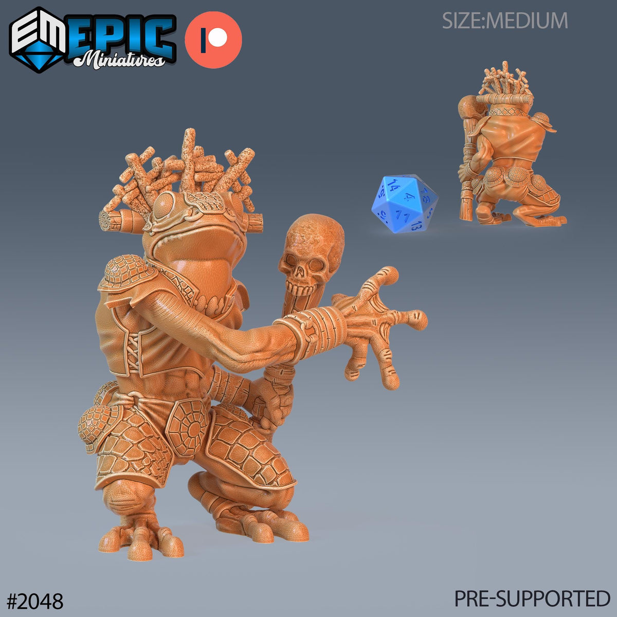 Poison Frog Option #2048 front DND miniature Cruel Marshes 16k resin