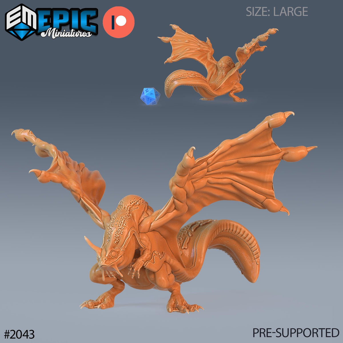 Frog Dragon Option #2043 front DND miniature Cruel Marshes 16k resin