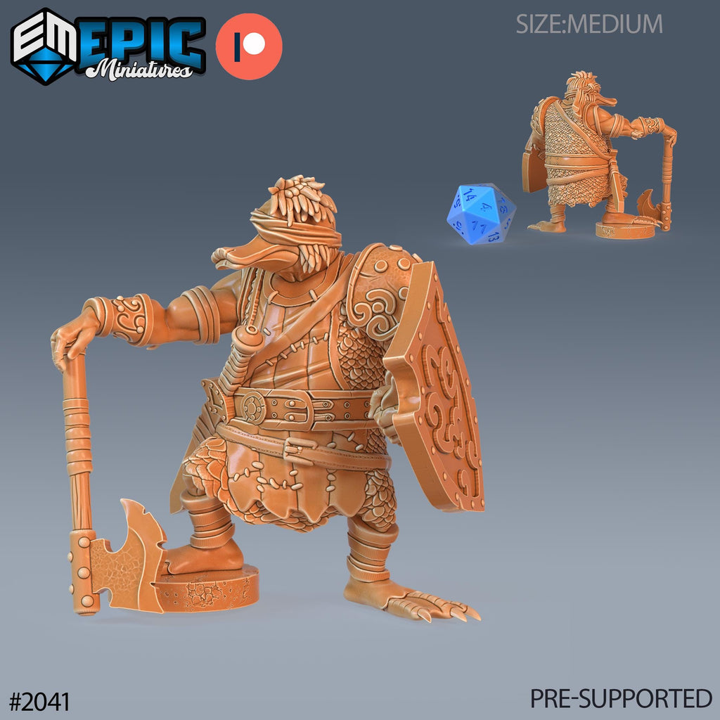 Duck Folk Mercenary Option #2041 front DND miniature Cruel Marshes 16k resin